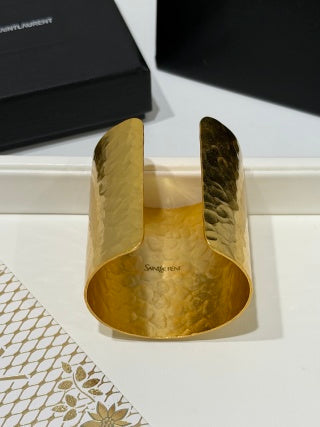 YSL Monogram Gold Cuff Bracelet
