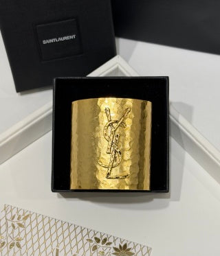 YSL Monogram Gold Cuff Bracelet