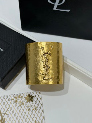 YSL Monogram Gold Cuff Bracelet