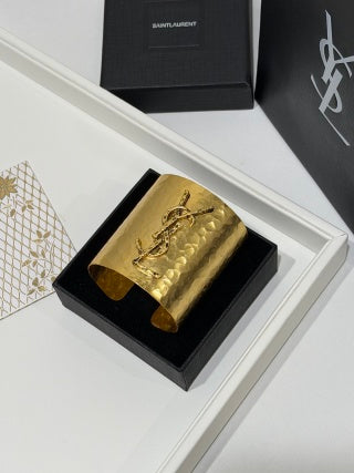 YSL Monogram Gold Cuff Bracelet