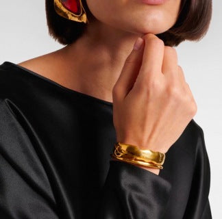 YSL Atelier Sculptural Gold Cuff Bracelet