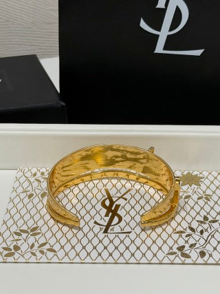 YSL Atelier Sculptural Gold Cuff Bracelet