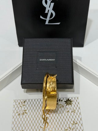 YSL Atelier Sculptural Gold Cuff Bracelet