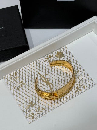 YSL Atelier Sculptural Gold Cuff Bracelet