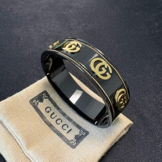 Gucci GG Interlocking Logo Enamel Cuff Bracelet