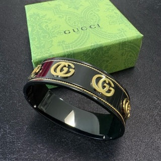Gucci GG Interlocking Logo Enamel Cuff Bracelet