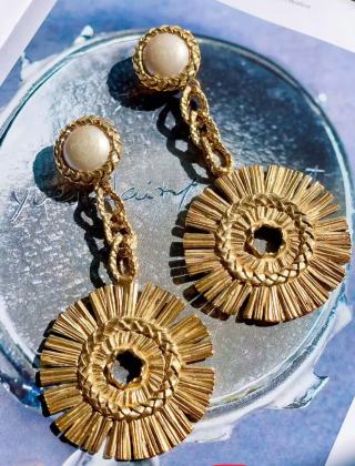 YSL Soleil Radiant Medallion Earrings