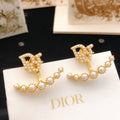 Dior Elowen Pearl Crescent Butterfly Stud Earrings