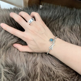 Louis Vuitton Monogram Initial Charm Chain Bracelet