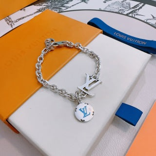 Louis Vuitton Monogram Initial Charm Chain Bracelet