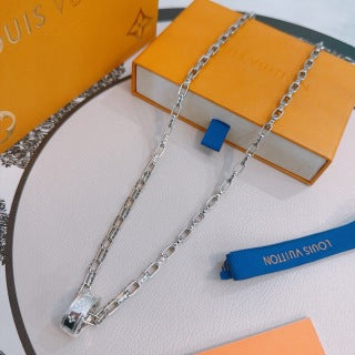 Louis Vuitton Monogram Barrel Lock Chain Necklace