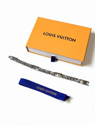 Louis Vuitton Monogram Engraved Link Chain Bracelet
