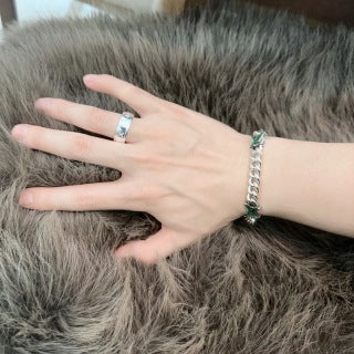 Louis Vuitton Monogram Wave Silver Band Ring