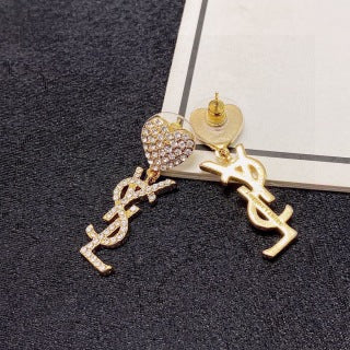 YSL Cœur Pavé Monogram Drop Earrings