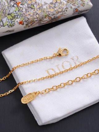 Dior Elara Teardrop Crystal Ribbon Pendant Necklace