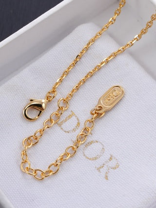 Dior Roseline Ruby Accent Fine Chain Necklace