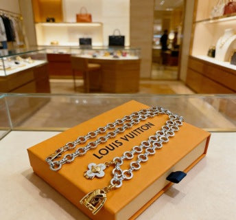 Louis Vuitton Blossom Lock Charm Chain Necklace