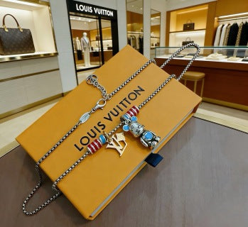 Louis Vuitton Monogram Travel Charm Chain Necklace