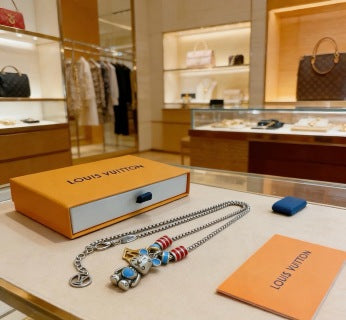 Louis Vuitton Monogram Travel Charm Chain Necklace