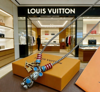 Louis Vuitton Monogram Travel Charm Chain Necklace