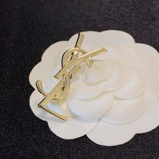 YSL Monogram Interlock Brooch