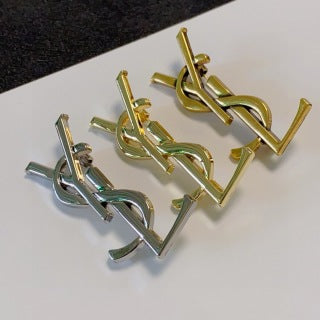 YSL Monogram Interlock Brooch