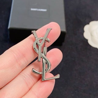 YSL Monogram Interlock Brooch