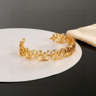 Louis Vuitton Signature Letter Link Cuff Bracelet