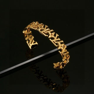 Louis Vuitton Signature Letter Link Cuff Bracelet