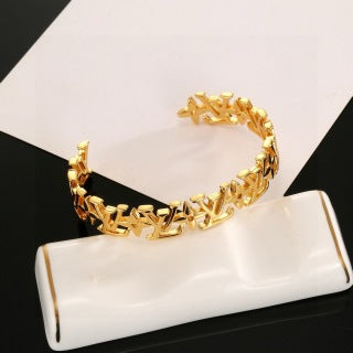 Louis Vuitton Signature Letter Link Cuff Bracelet