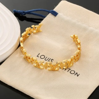 Louis Vuitton Signature Letter Link Cuff Bracelet