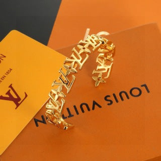 Louis Vuitton Signature Letter Link Cuff Bracelet