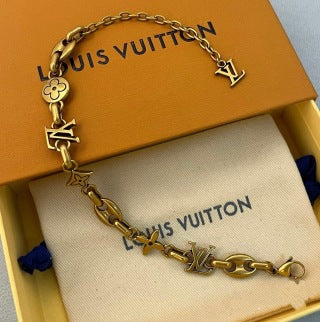 Louis Vuitton Vintage Monogram Charm Link Bracelet