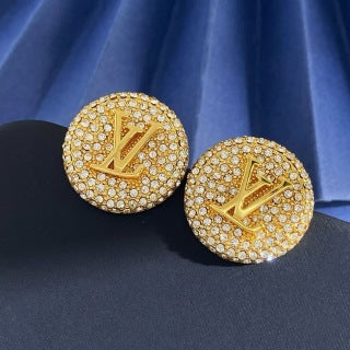 Louis Vuitton Crystal Monogram Round Stud Earrings