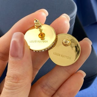 Louis Vuitton Crystal Monogram Round Stud Earrings