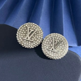 Louis Vuitton Crystal Monogram Round Stud Earrings