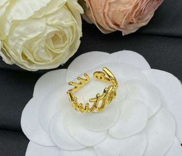 Louis Vuitton Script Logo Open Band Ring