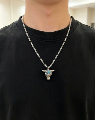Gucci GG Horse Head Turquoise Pendant Necklace