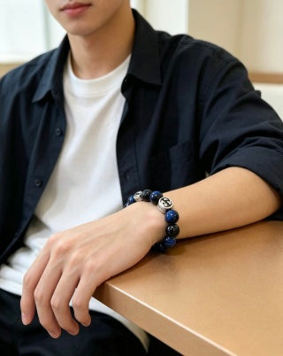 Gucci GG Blue Stone Bead Bracelet