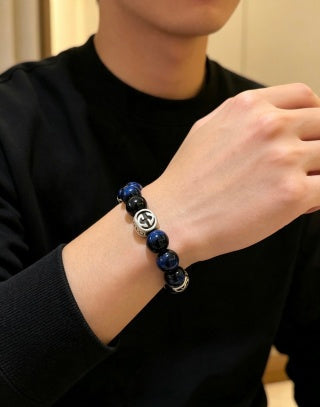 Gucci GG Blue Stone Bead Bracelet