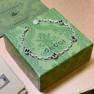 Gucci GG Floral Charm Chain Bracelet