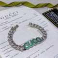 Gucci GG Crystal Pavé Curb Chain Bracelet