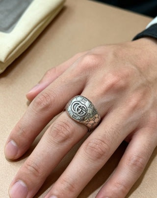 Gucci GG Engraved Vintage Dome Ring
