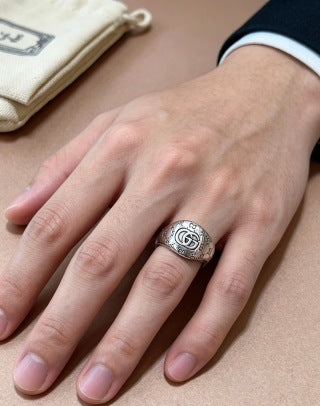 Gucci GG Engraved Vintage Dome Ring