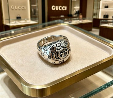 Gucci GG Engraved Vintage Dome Ring