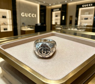Gucci GG Engraved Vintage Dome Ring