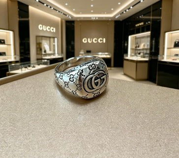 Gucci GG Engraved Vintage Dome Ring