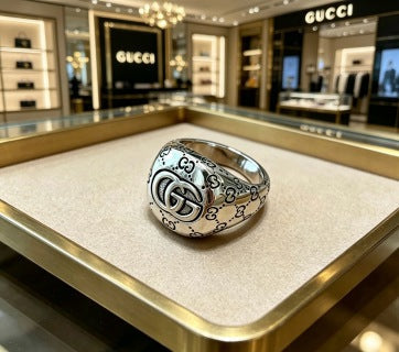 Gucci GG Engraved Vintage Dome Ring