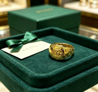 Gucci Interlocking G Engraved Dome Ring
