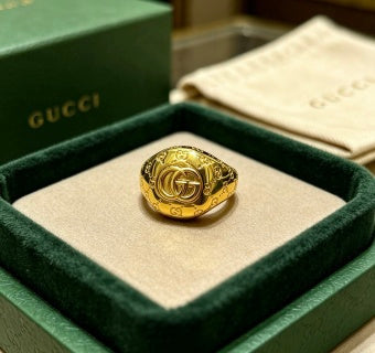 Gucci Interlocking G Engraved Dome Ring